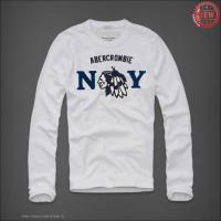 heren abercrombie and fitch ny chief logo crewneck wit Goede Verkoop lvno0142